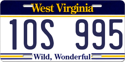 WV license plate 1OS995