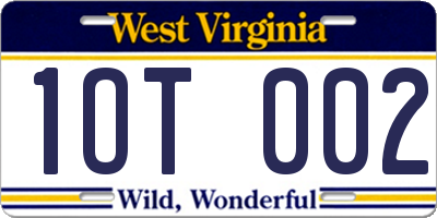 WV license plate 1OT002