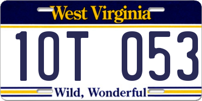 WV license plate 1OT053
