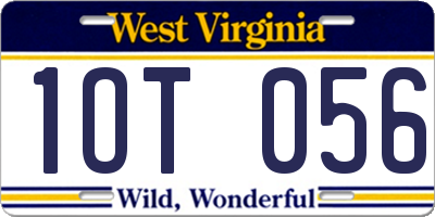 WV license plate 1OT056