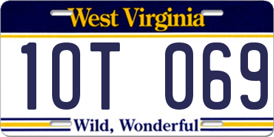 WV license plate 1OT069
