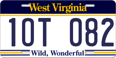 WV license plate 1OT082