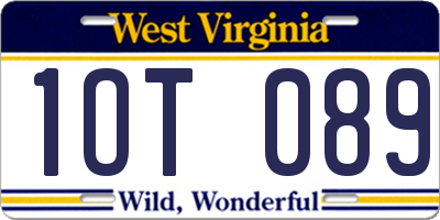 WV license plate 1OT089
