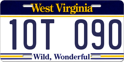WV license plate 1OT090