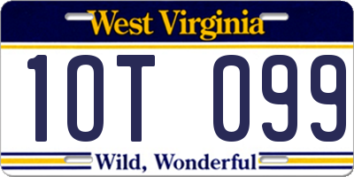 WV license plate 1OT099