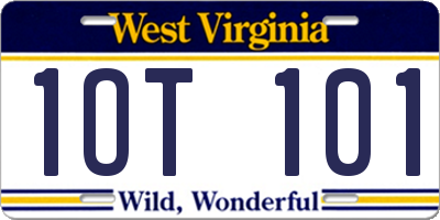 WV license plate 1OT101