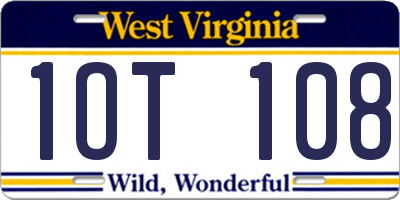 WV license plate 1OT108