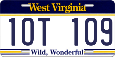 WV license plate 1OT109