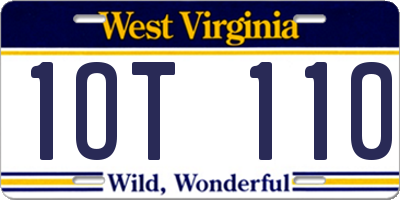 WV license plate 1OT110