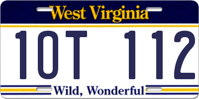 WV license plate 1OT112