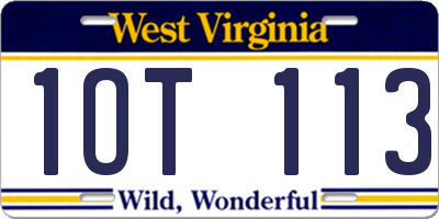 WV license plate 1OT113