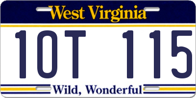 WV license plate 1OT115