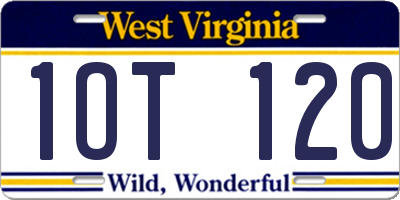 WV license plate 1OT120