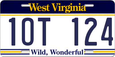 WV license plate 1OT124