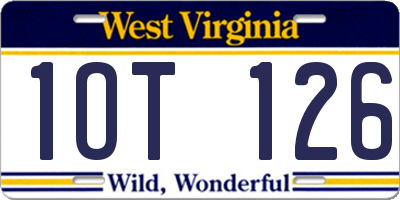 WV license plate 1OT126