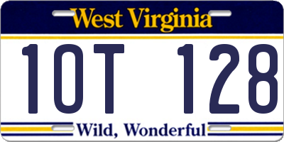 WV license plate 1OT128