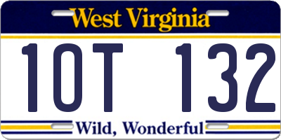 WV license plate 1OT132