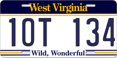 WV license plate 1OT134