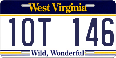 WV license plate 1OT146