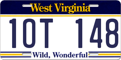 WV license plate 1OT148