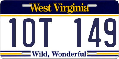 WV license plate 1OT149