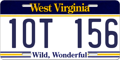 WV license plate 1OT156
