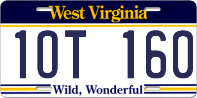 WV license plate 1OT160