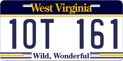 WV license plate 1OT161