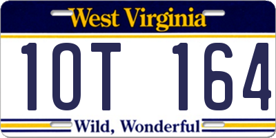 WV license plate 1OT164