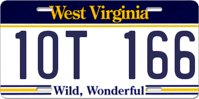 WV license plate 1OT166