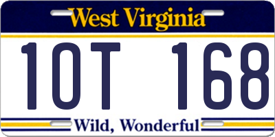WV license plate 1OT168