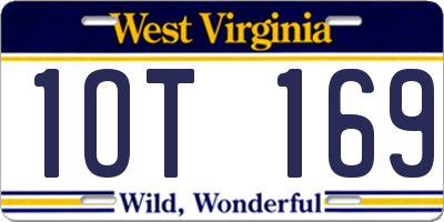 WV license plate 1OT169