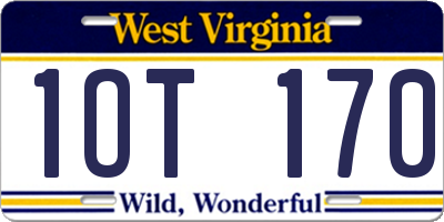 WV license plate 1OT170