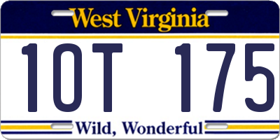 WV license plate 1OT175