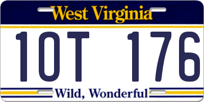 WV license plate 1OT176