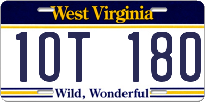WV license plate 1OT180