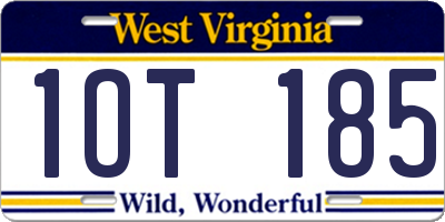WV license plate 1OT185