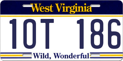 WV license plate 1OT186