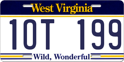 WV license plate 1OT199