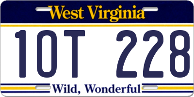 WV license plate 1OT228