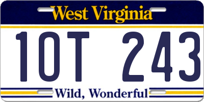 WV license plate 1OT243