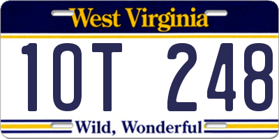 WV license plate 1OT248