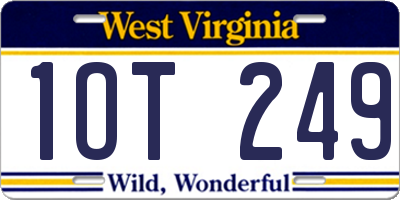 WV license plate 1OT249