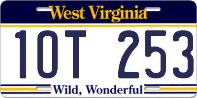 WV license plate 1OT253