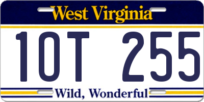 WV license plate 1OT255