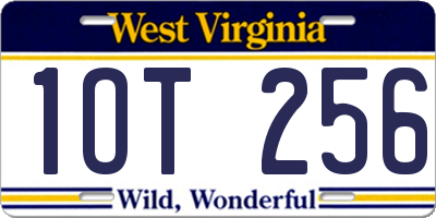 WV license plate 1OT256