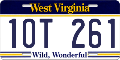 WV license plate 1OT261