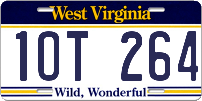 WV license plate 1OT264