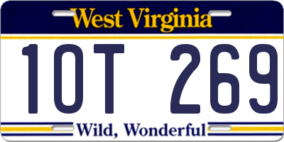 WV license plate 1OT269