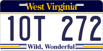 WV license plate 1OT272